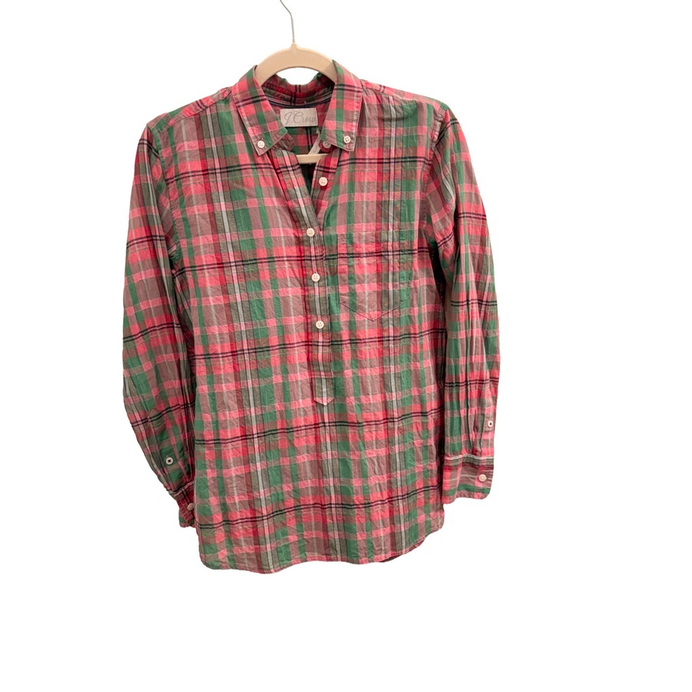 I Crew Classic Popover in Crinkle Plaid